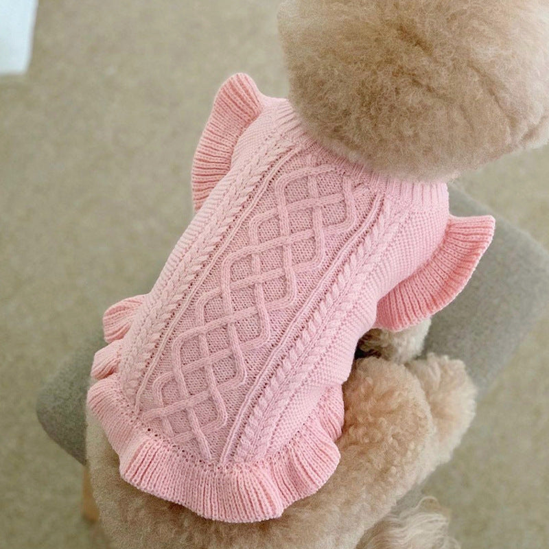 Knitted Dog Wool Skirt for Teddy, Bichon, Pomeranian