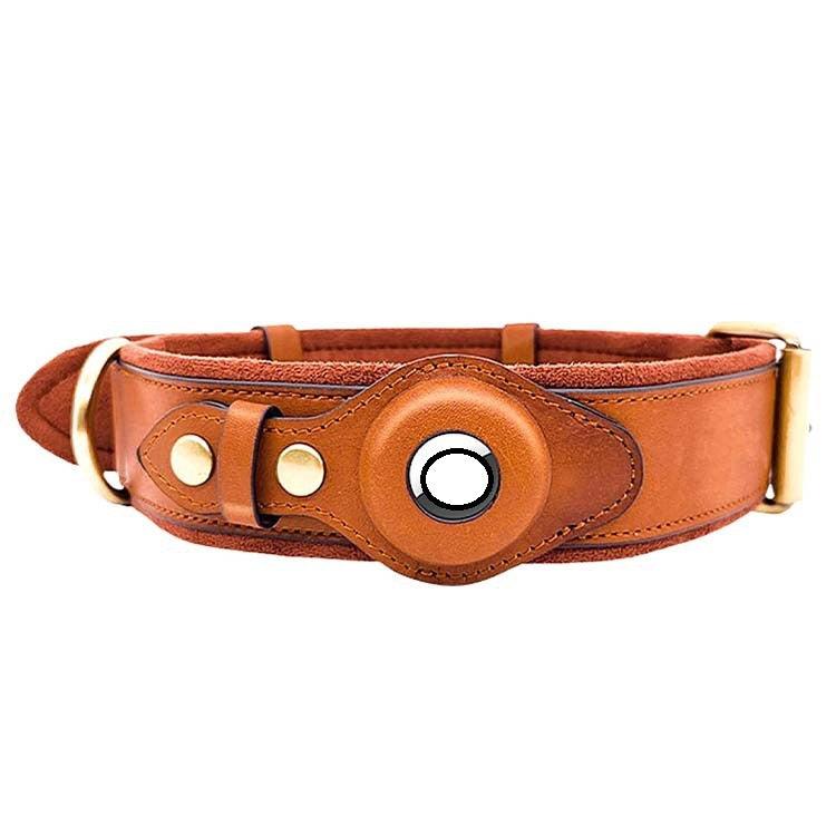 First Layer Leather Dog Collar with Location Tracker