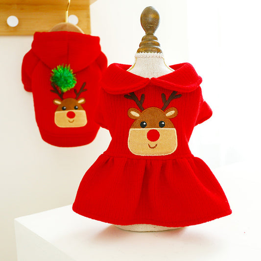 Christmas Elk Couple Hoodie for New Year Celebration