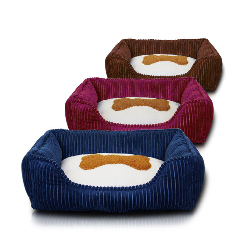 Washable Square Winter Pet Bed for Deep Sleep