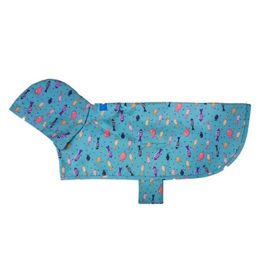 Two-Foot Hooded Waterproof Dog Raincoat