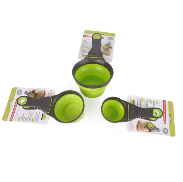 Collapsible Silicone Pet Bowl with Food Scoop and Measuring Cup