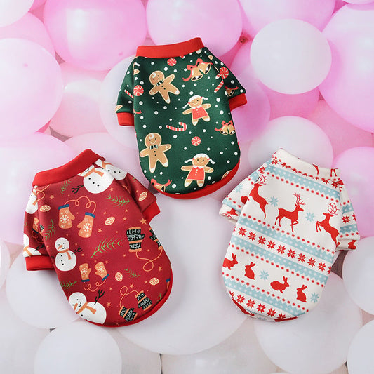 Cartoon Christmas Dog Clothes and Pet Supplies
