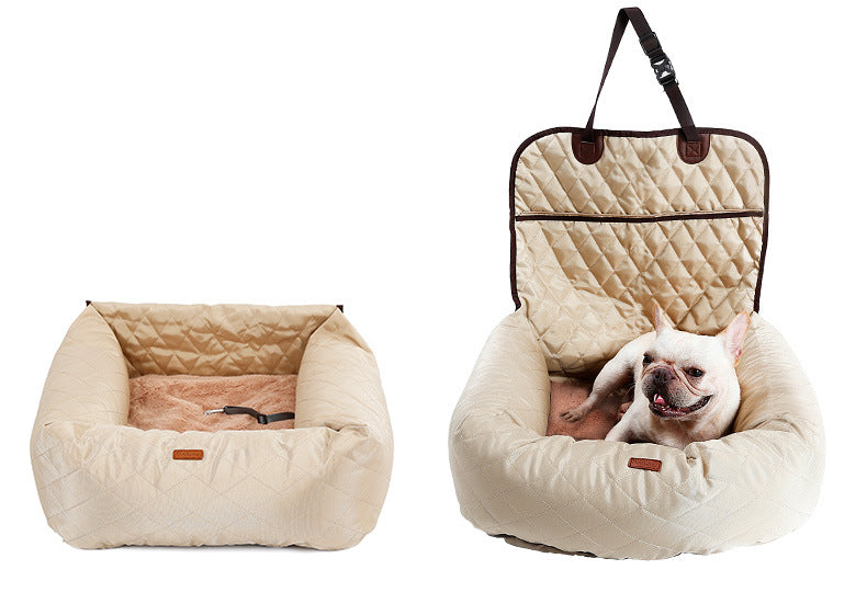2-in-1 Folding Dog Carrier and Car Seat Pad