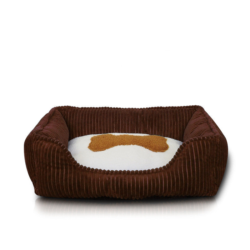 Washable Square Winter Pet Bed for Deep Sleep